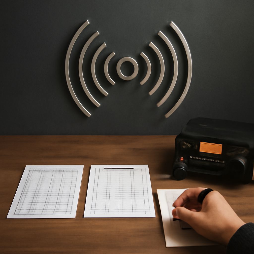 Aircraft, amateur emergency, and business radio frequency reference chart