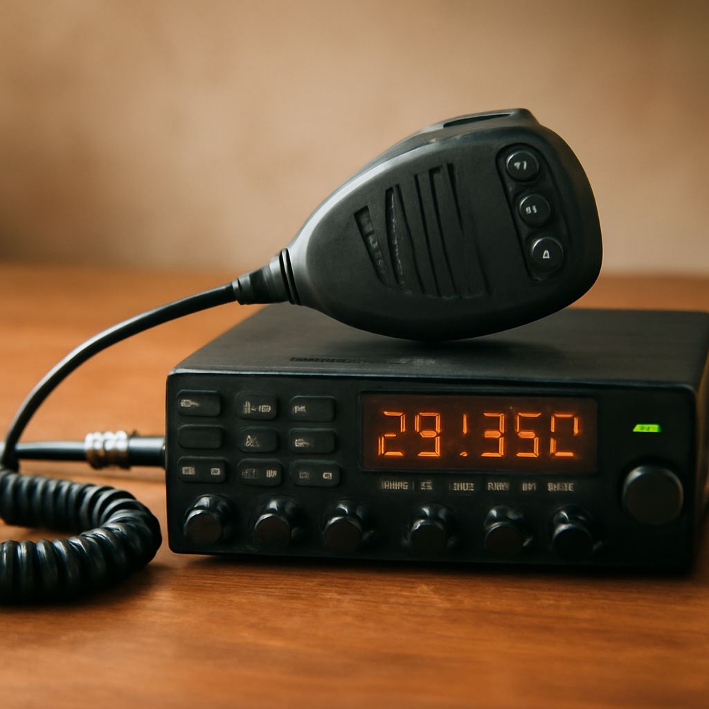 CB, ham, and AM frequency ranges shown on a shared spectrum scale