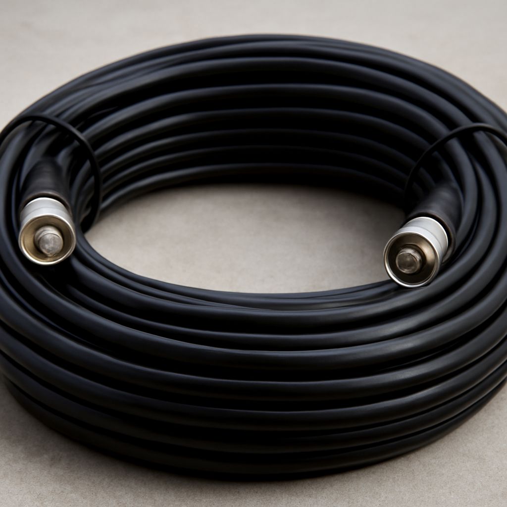 Coax cable tracer beside labeled coax cable runs