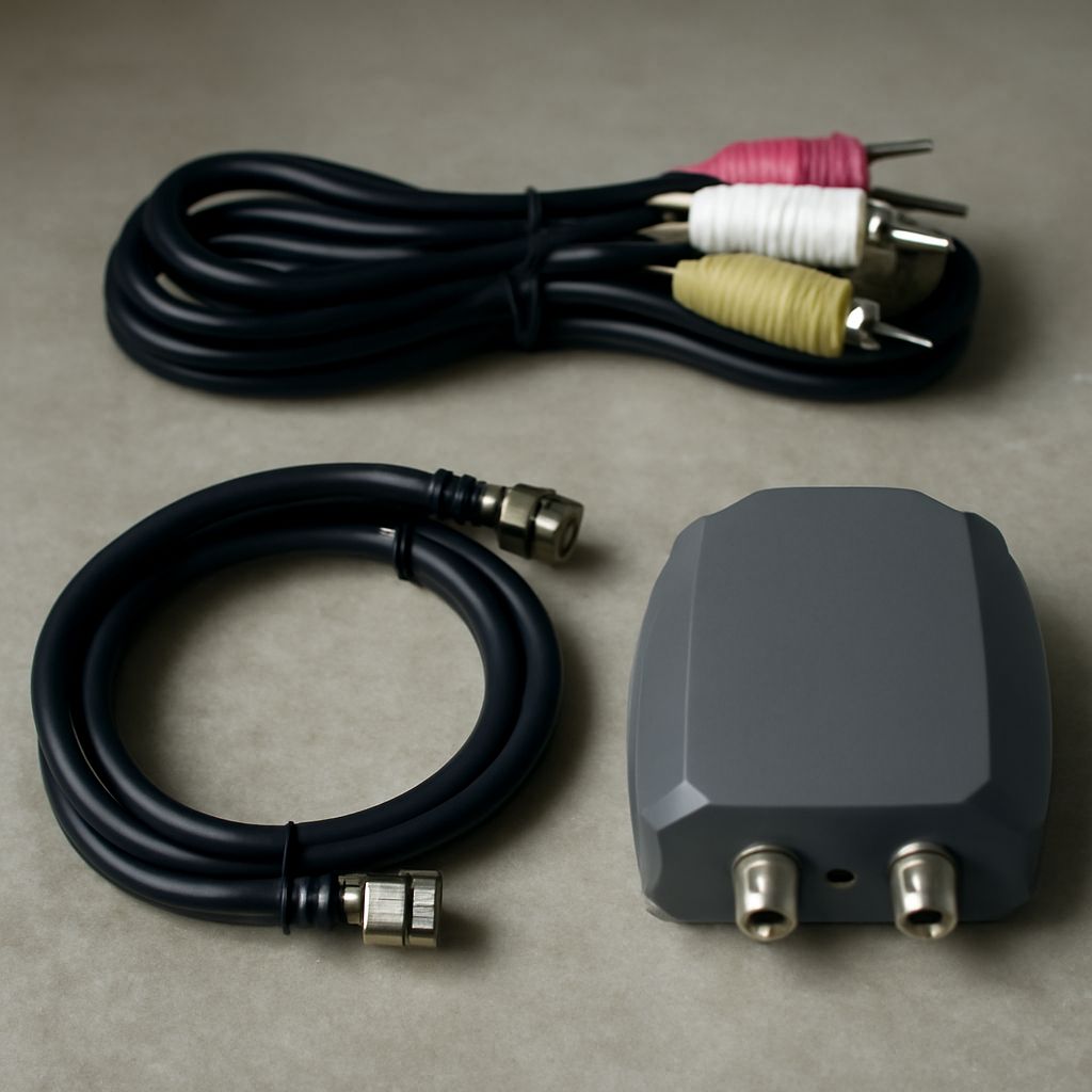 Flexible coaxial cable with RCA adapter and coaxial connector