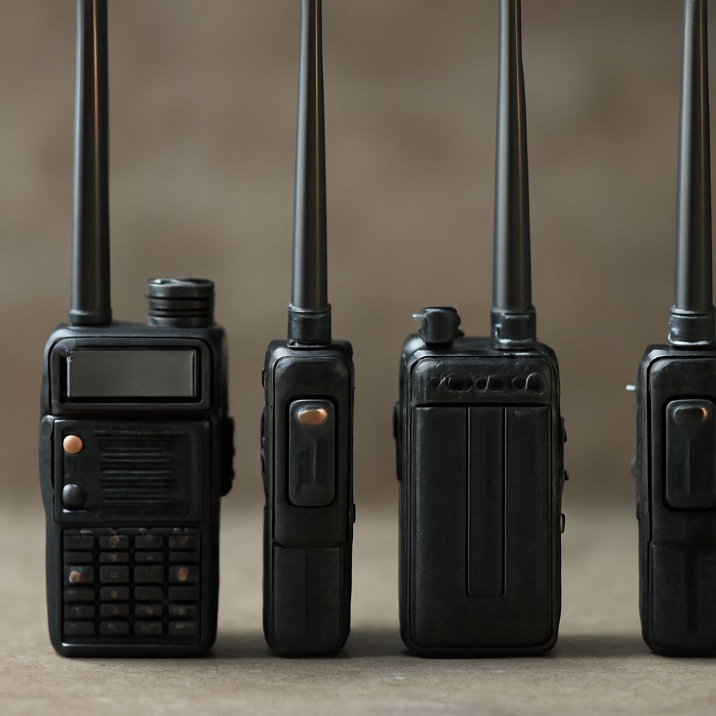 VHF and UHF antennas mounted at different heights above terrain