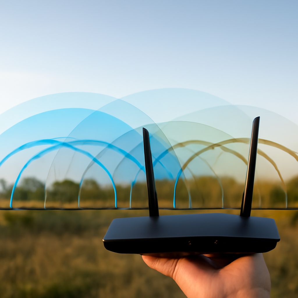 Diagram explaining the difference between 5 GHz and 2.4 GHz Wi-Fi channels