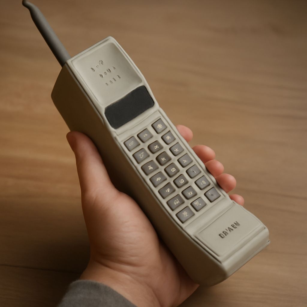 A vintage cordless phone representing the history of cordless phones